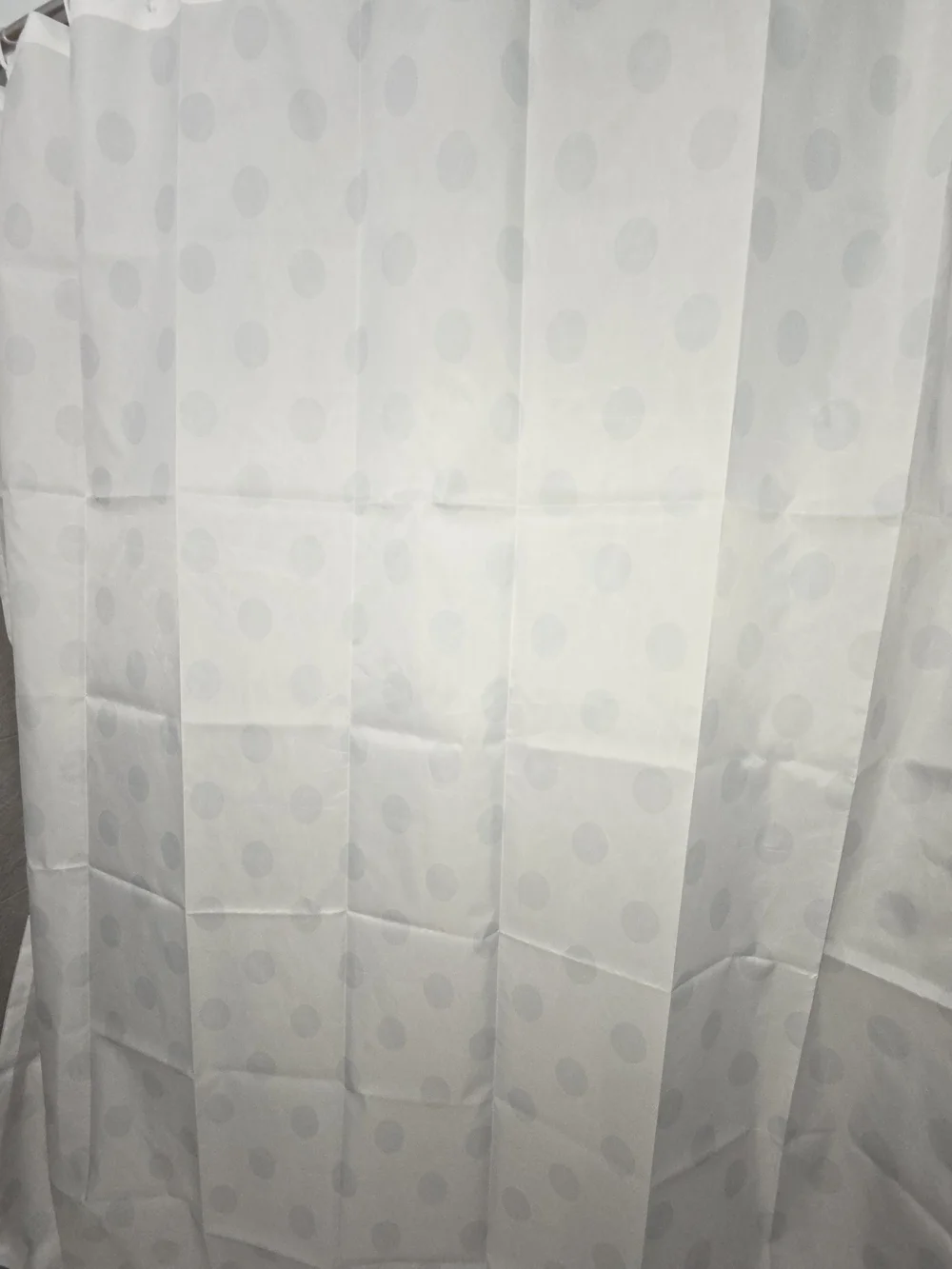 Extra Long White Polka Dot Shower Curtain